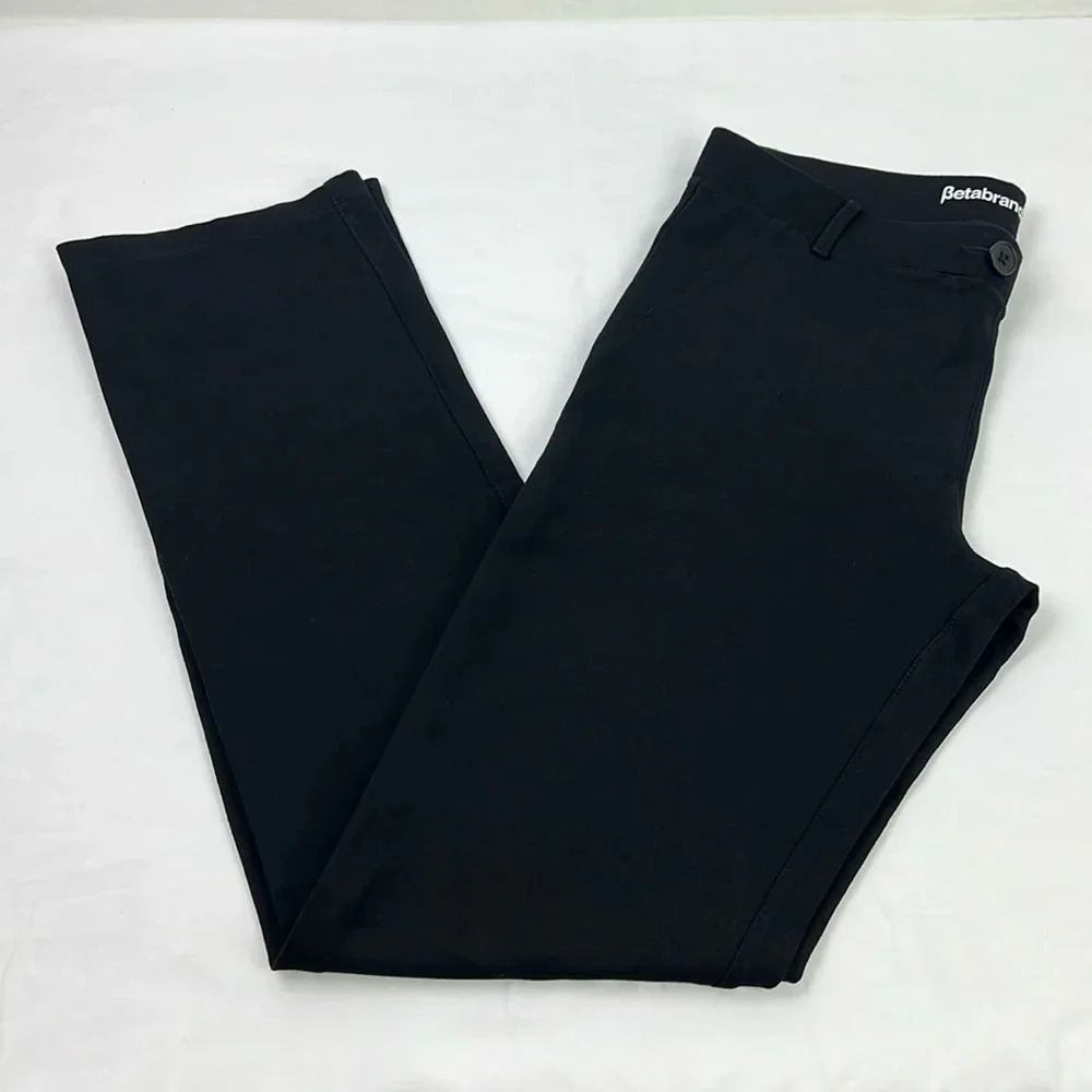 Betabrand Women’s M Black Stretchy Pull-on Straight Lag Pant‎